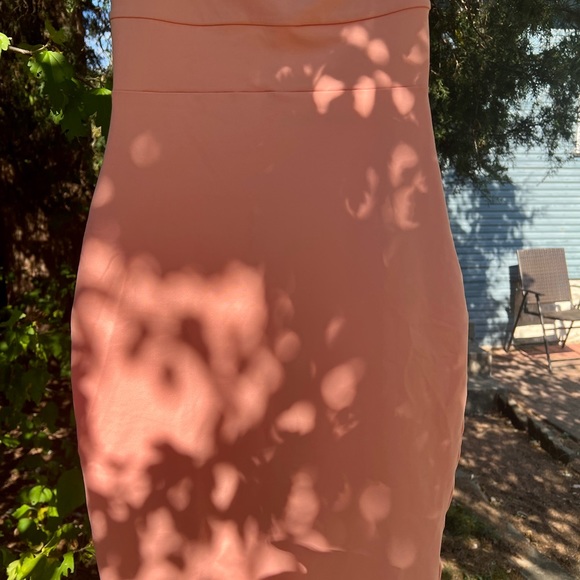 Susana Monaco solid off-shoulder dress PEACH midi back cutout bra-friendly S - Picture 6 of 16